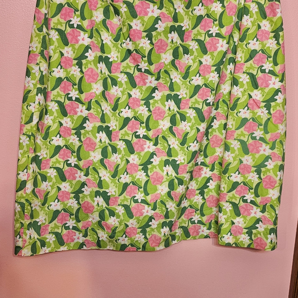 Lilly Pulitzer Green and Pink Floral Mini Skirt